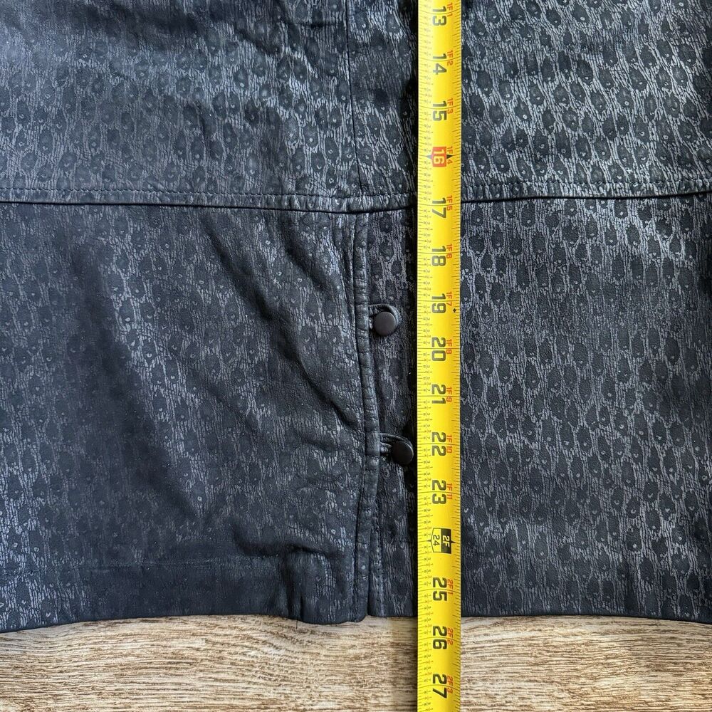VTG Black Embossed Leather Pencil Skirt Sarah Taylor - Picture 14 of 14